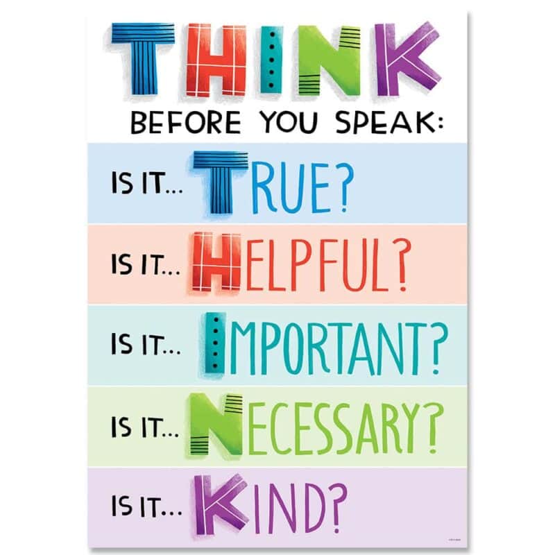 Think before you speak... inspire u poster