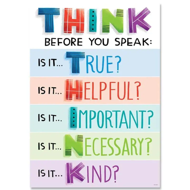 Think before you speak... inspire u poster