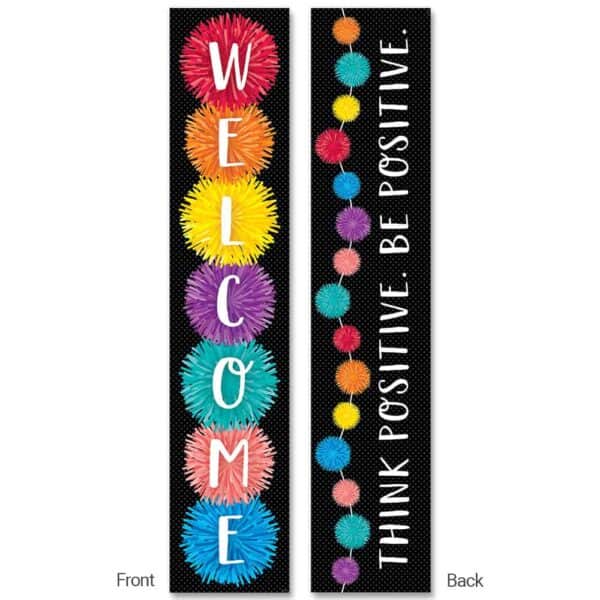 Pom-poms welcome banner