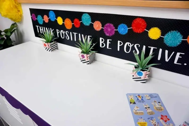 Pom-poms welcome banner