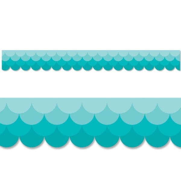 Ombre Turquoise Scallops Border (Painted Palette, EZ Border)
