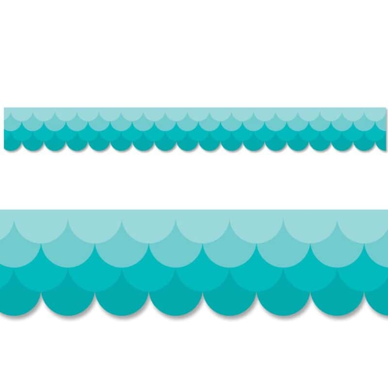 Ombre turquoise scallops border (painted palette, ez border)