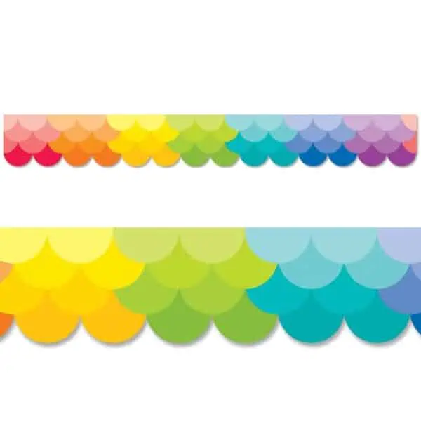 OMBRE RAINBOW SCALLOPS Border (Painted Palette, EZ Border)
