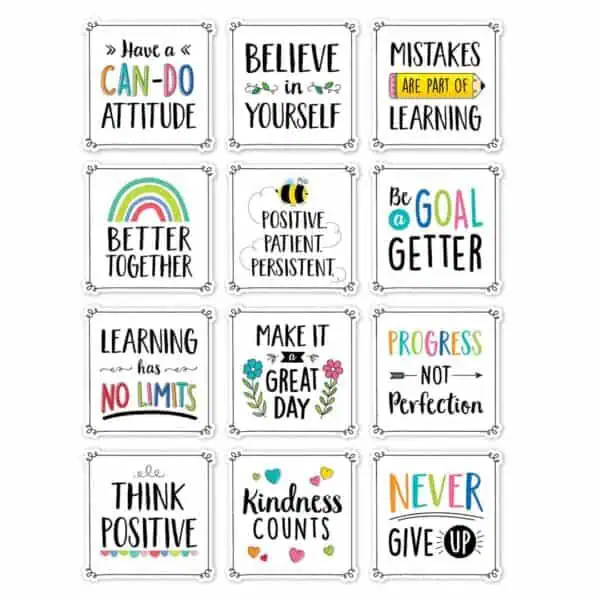 Positive Mindset Core Decor Cut-Outs (10")