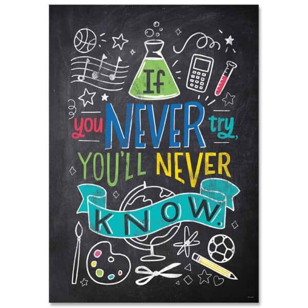 Inspire U Poster: If You Never Try... (Chalk It Up!)