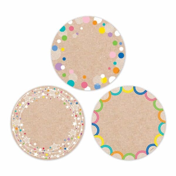 Colorful Kraft Cards Designer Cut-Outs (6") (Krafty Pop)