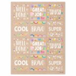 Colorful Kraft Rewards Stickers (Krafty Pop)