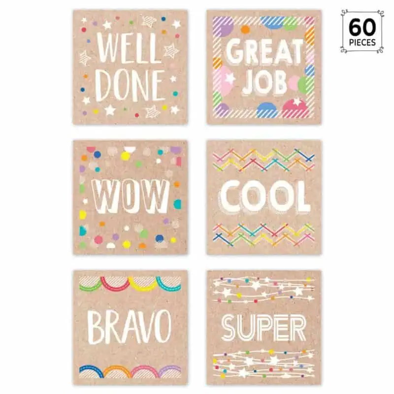 Colorful Kraft Rewards Stickers (Krafty Pop)
