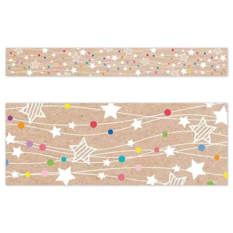 Colorful Kraft Stars on Strings Border (Krafty Pop, EZ Border)