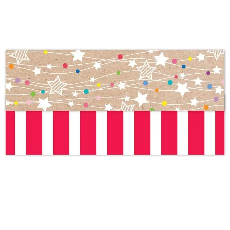 Colorful Kraft Stars on Strings Border (Krafty Pop, EZ Border)