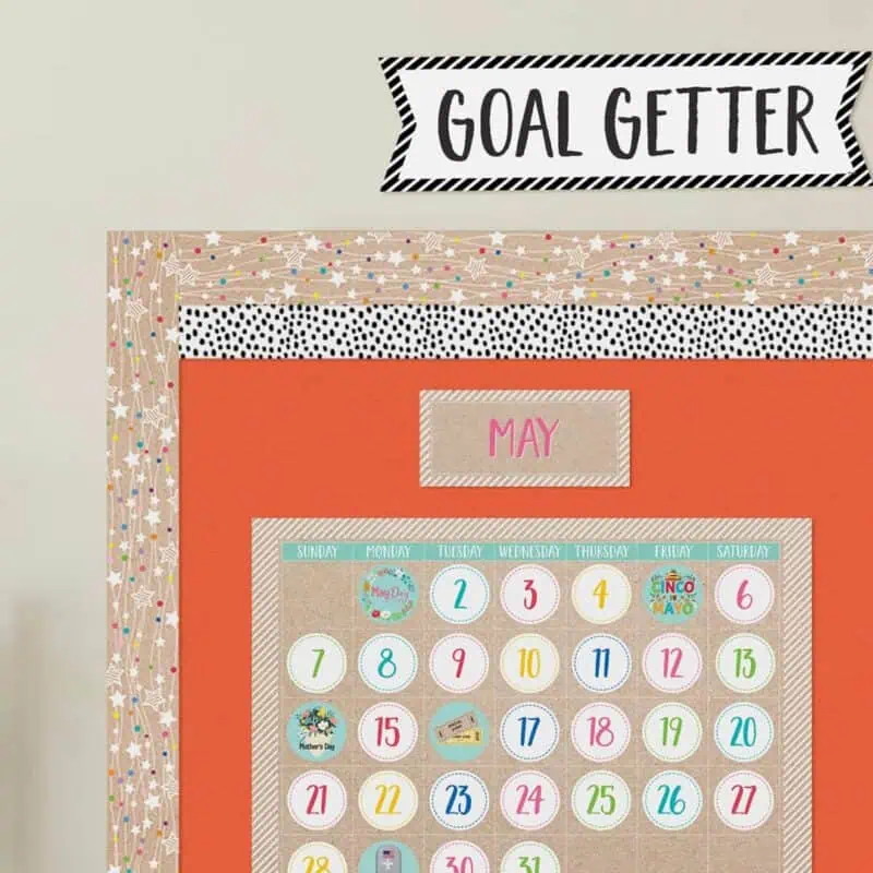 Colorful Kraft Stars on Strings Border (Krafty Pop, EZ Border)