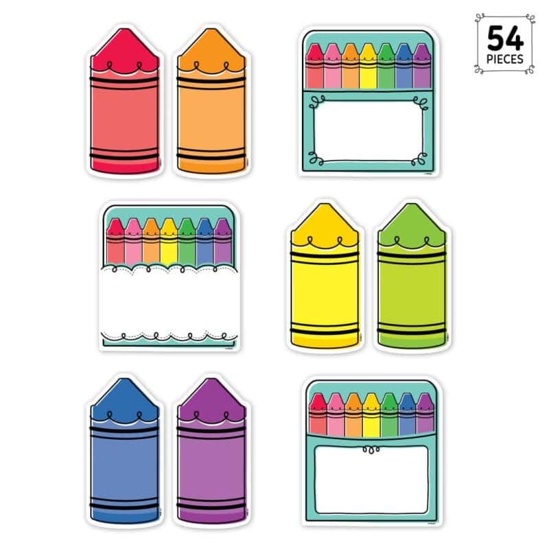 Doodle crayons designer cut-outs (6") (core decor)