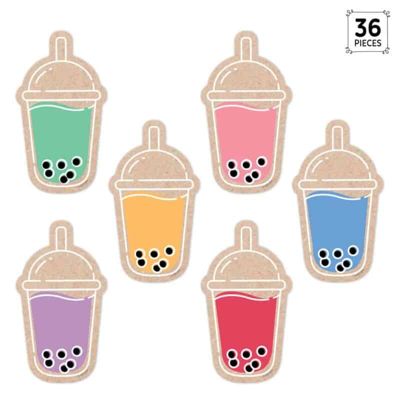 Boba cups designer cut-outs (6") (krafty pop)