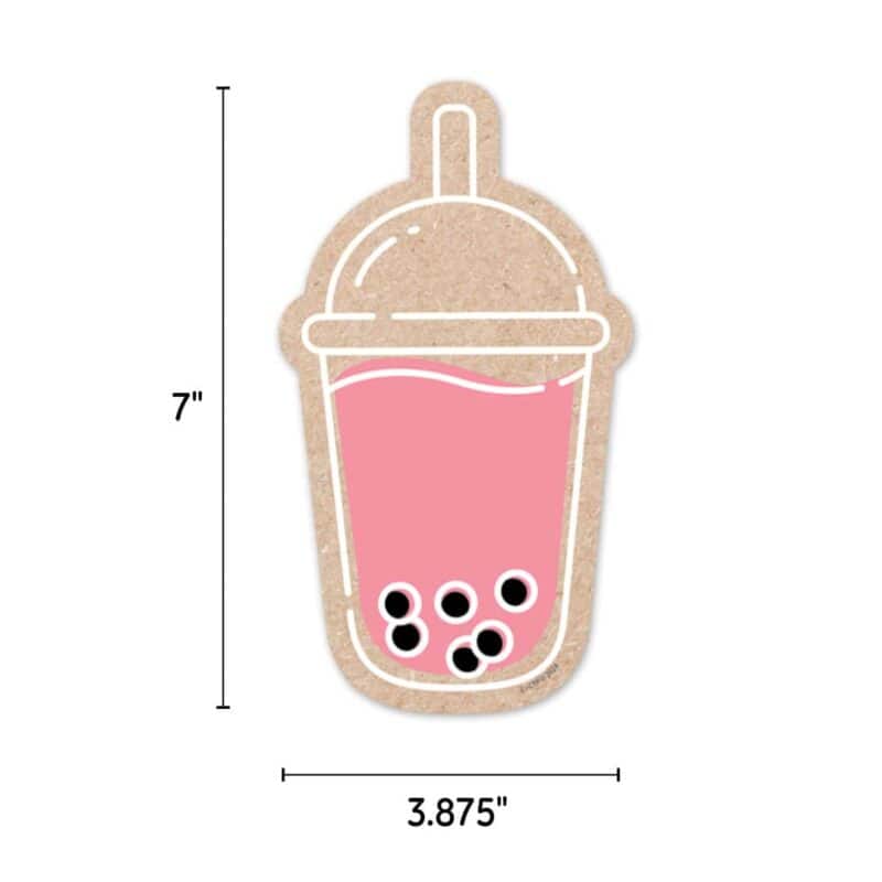 Boba cups designer cut-outs (6") (krafty pop)