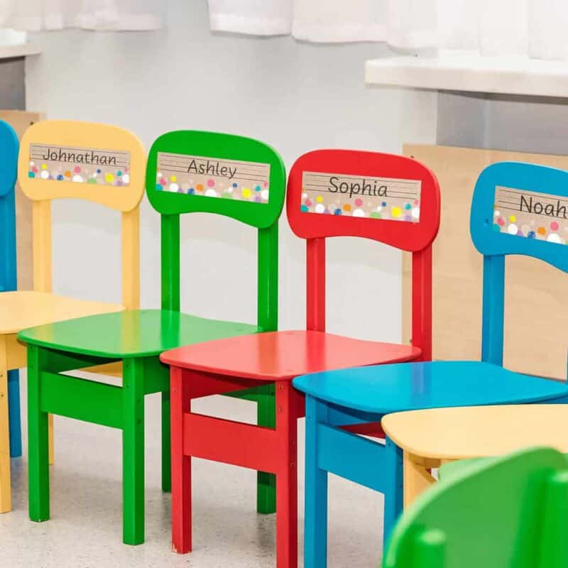 Colorful kraft bubbles name plates (krafty pop)