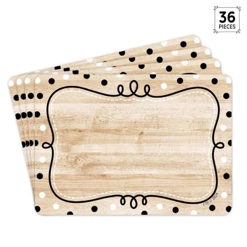 Loop-De-Dots on Wood Labels (Core Decor)