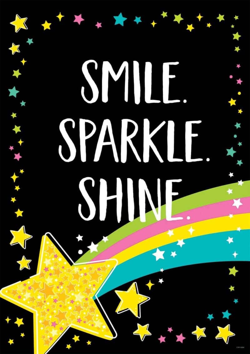 Inspire u poster: smile. Sparkle. Shine. (star bright)