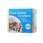 a box of colorful animals in a plastic container