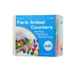 a box of colorful animals in a plastic container