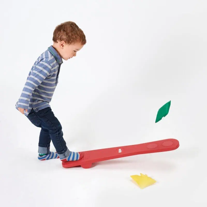 a child on a seesaw