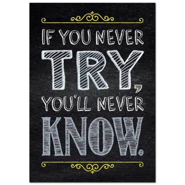 Inspire U Poster: If You Never Try...