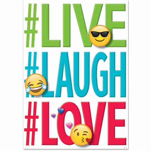 Inspire U Poster: Live, Laugh, Love... Emoji Fun