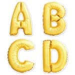 Gold Mylar Balloon Uppercase Designer Letters