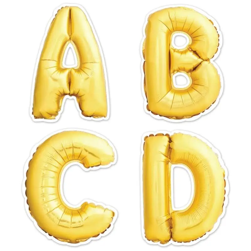 Gold Mylar Balloon Uppercase Designer Letters