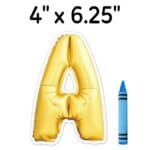 Gold Mylar Balloon Uppercase Designer Letters