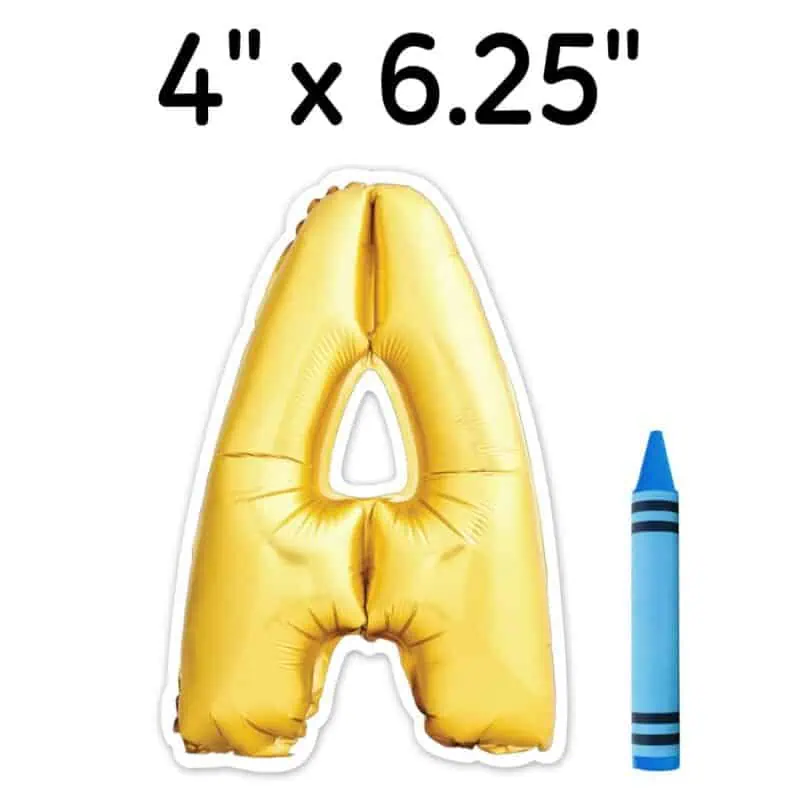 Gold Mylar Balloon Uppercase Designer Letters