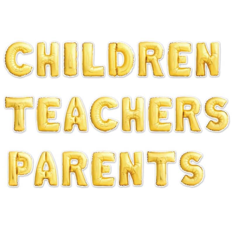 Gold mylar balloon uppercase designer letters