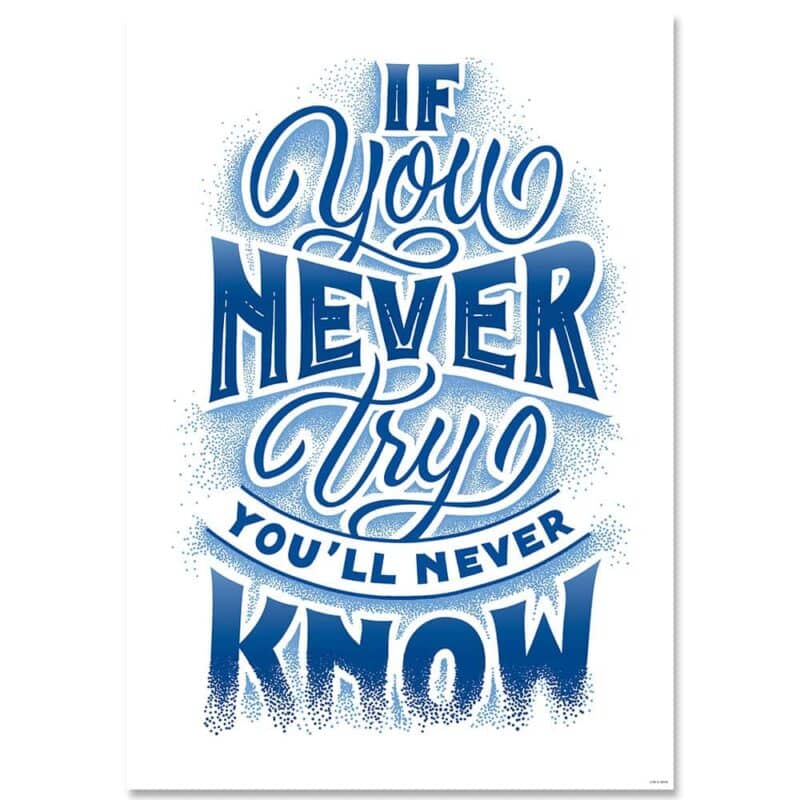 Inspire u poster: if you never try…
