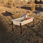 a child playing in a table