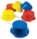 a group of colorful plastic cups