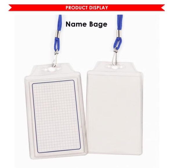 Pvc name badge 93 x 75 mm Vertical with lanyard (100PCS) 950 mm