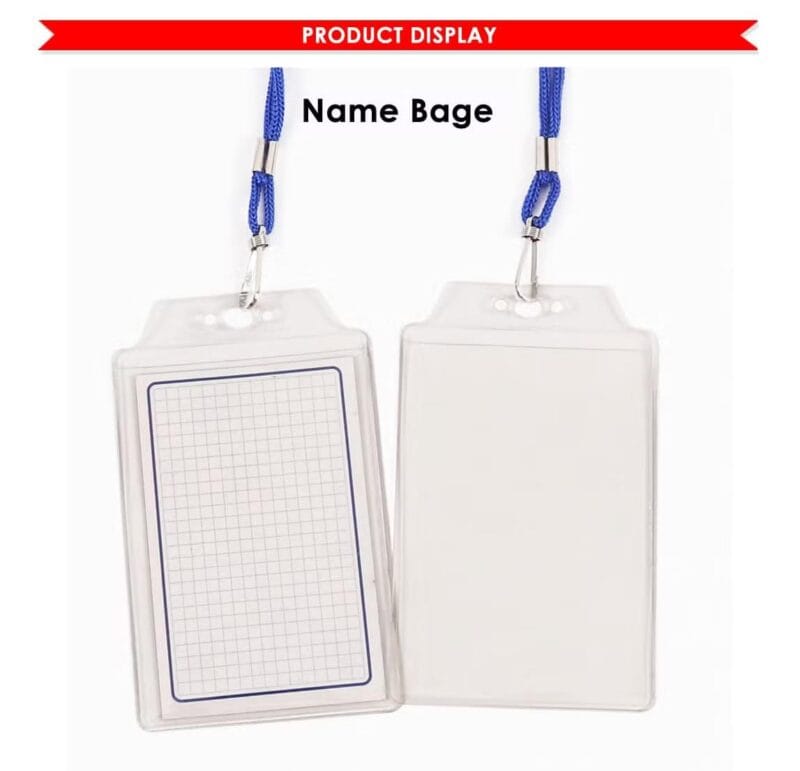 Pvc name badge 93 x 75 mm vertical with lanyard (100pcs) 950 mm