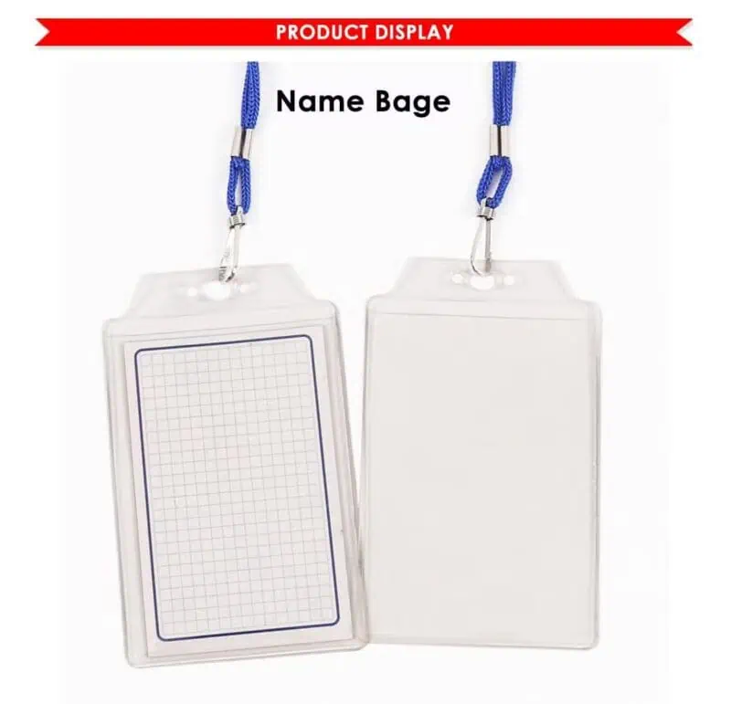 Pvc name badge 93 x 75 mm Vertical with lanyard (100PCS) 950 mm