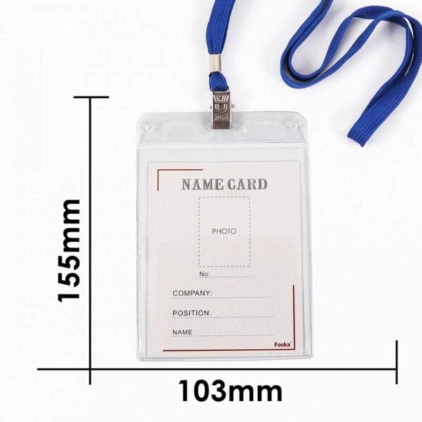 Name Badges with Lanyards (50 Pcs)  10mm x 950mm, PVC Badge: 155mm x 103mm