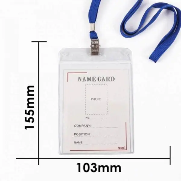 Name Badges with Lanyards (50 Pcs)  10mm x 950mm, PVC Badge: 155mm x 103mm