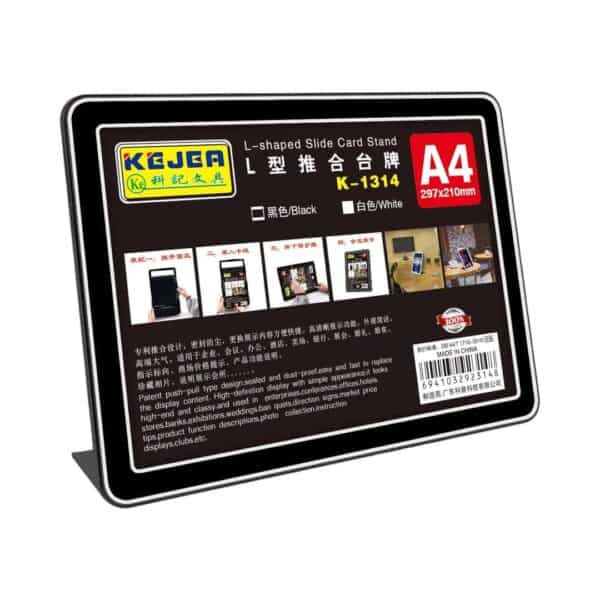 Black L-shaped Slide Card Stand-Horizontal A4-297*210