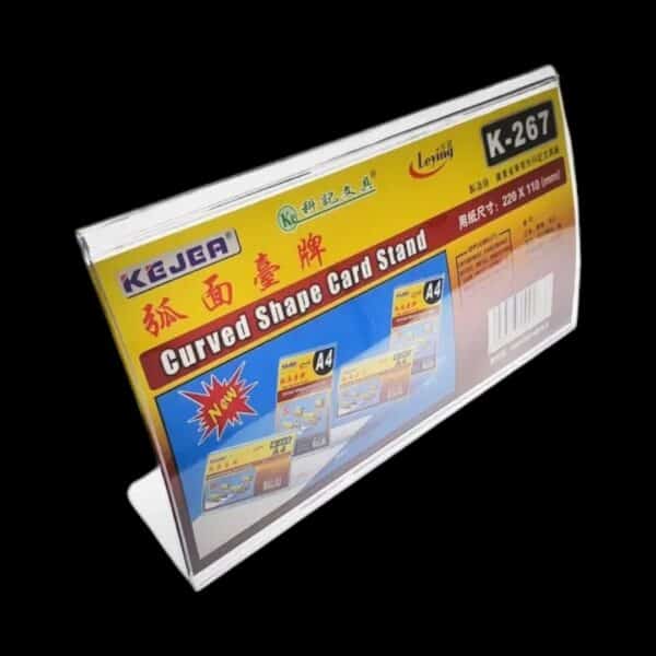 Clear L-shaped Curve Card Stand-A4 A4-297*210