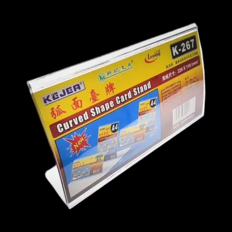 Clear l-shaped curve card stand-a4 a4-297*210