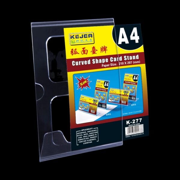 Clear L-shaped Curve Card Stand-A4 A4-297*210