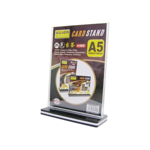 Black T-shaped Slide Card Stand-Vertical-A5 210*148