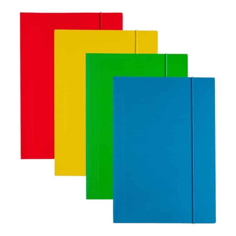 Glossy paper elastic file folder 600 gsm paper fc 25*35cm 12/bag