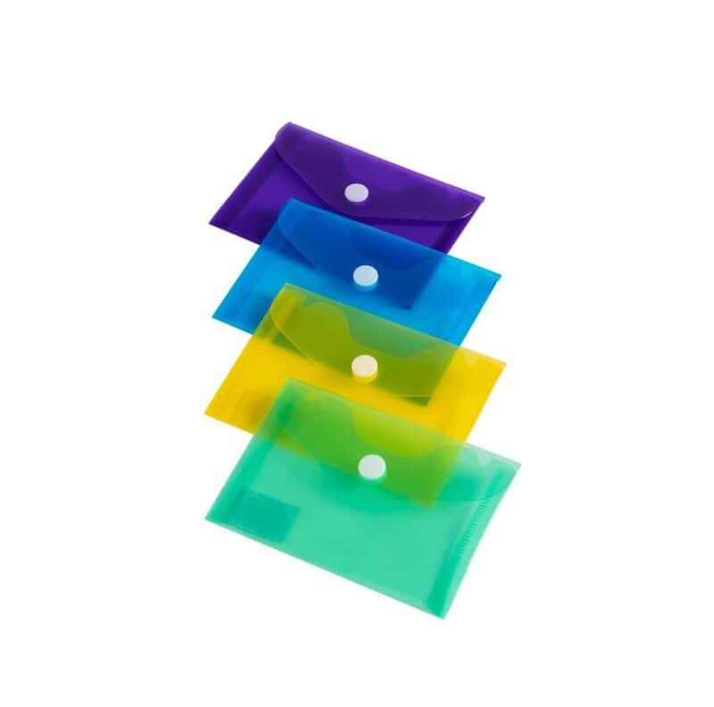 Plastic envelope folder with button a6 (12pcs)