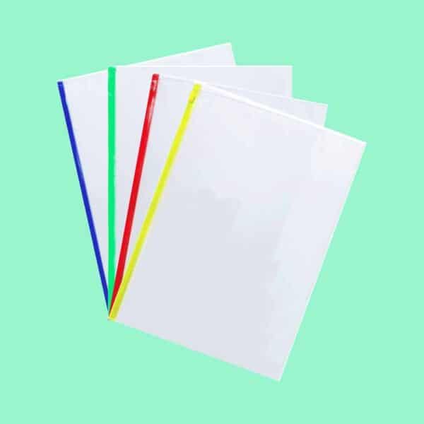 4 Assorted A4 PVC Clear zip Plasticer bag