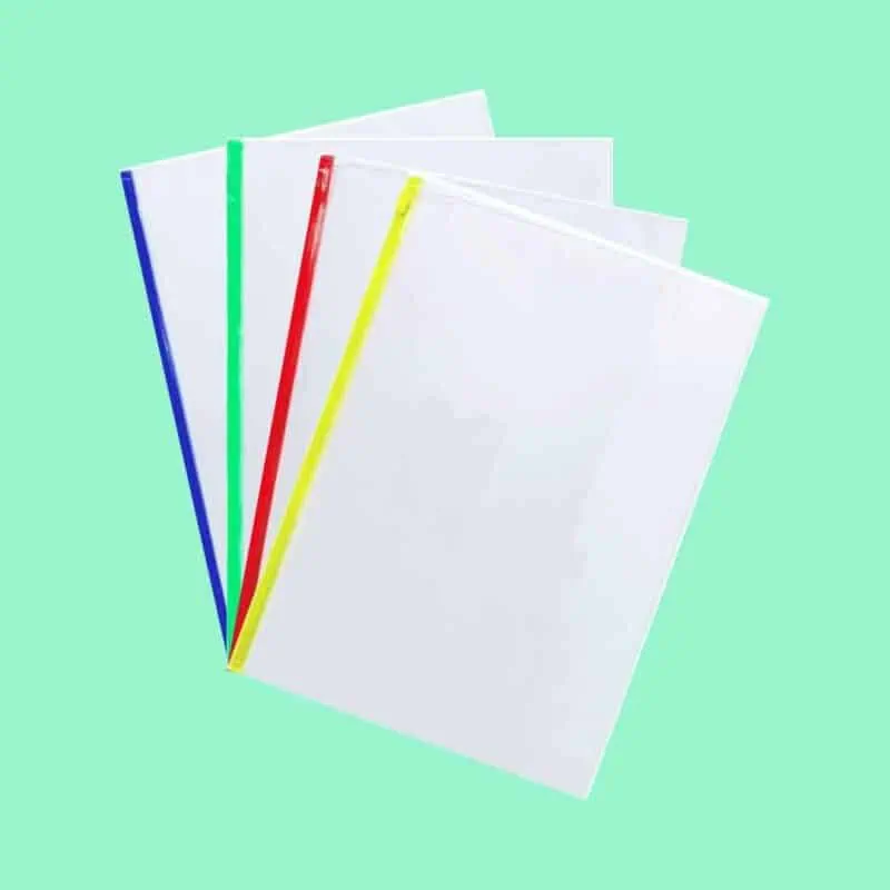4 Assorted A4 PVC Clear zip Plasticer bag