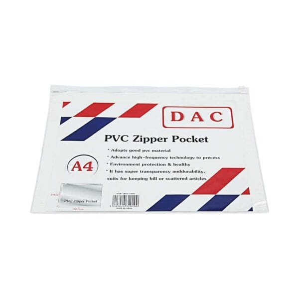 PVC Clear Zip plastic Bag A4 0.15mm (12pcs)