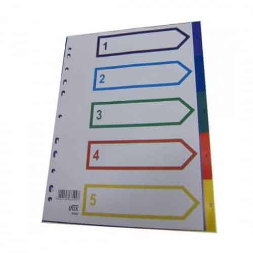 Plastic colorful divider 1-5 5pcs/set
